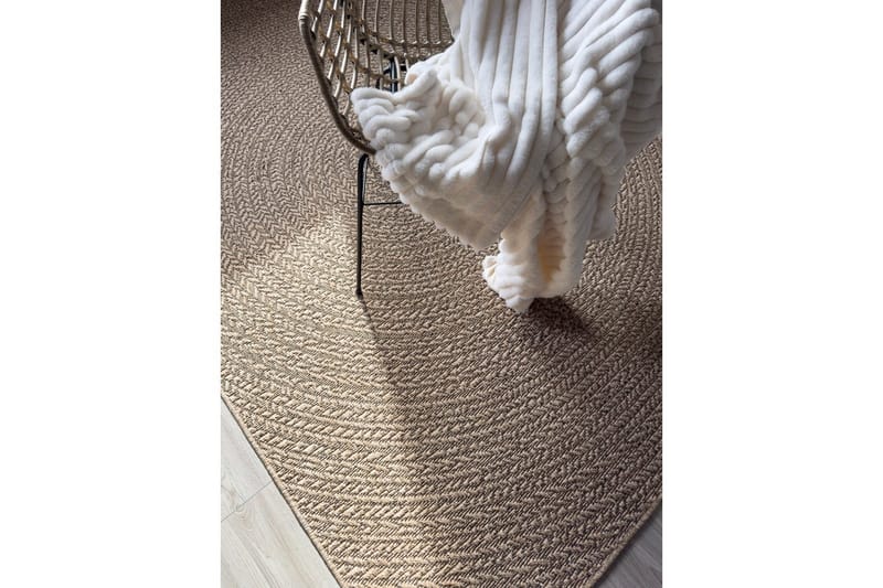 Wiltontæppe tæppe Natural Circle 280x380 cm - 280x380 cm - Tekstiler - Tæpper - Udendørs tæpper