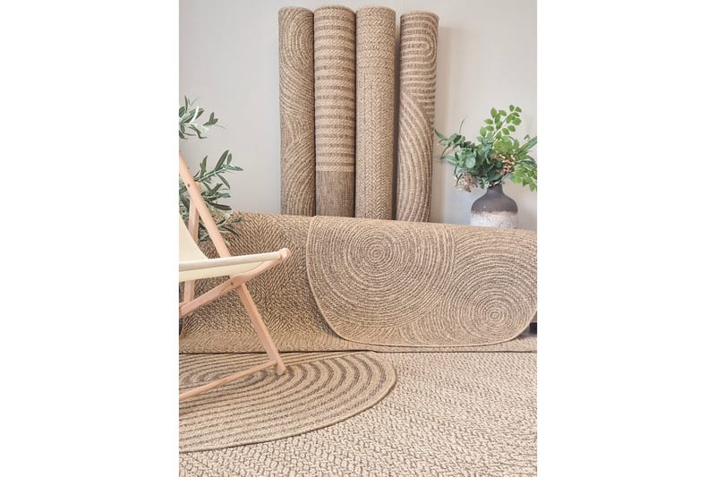 Wiltontæppe tæppe Natural Circle Rund 120x120 cm - 120x120 cm - Tekstiler - Tæpper - Udendørs tæpper