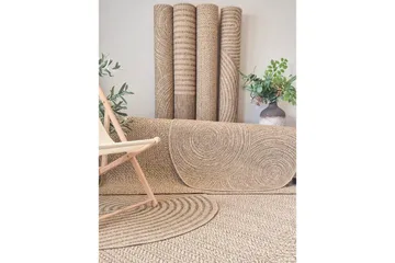 Wiltontæppe tæppe Natural Circle Rund 120x120 cm - 120x120 cm - Tekstiler - Tæpper - Store tæpper