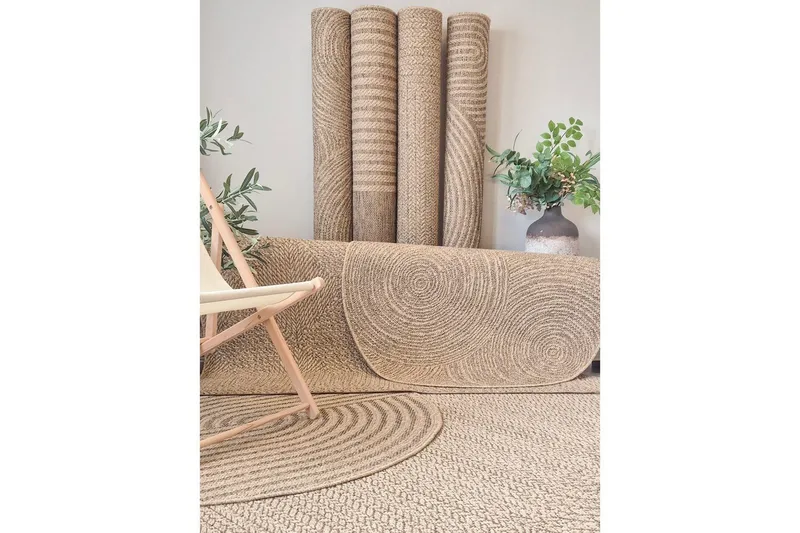 Wiltontæppe tæppe Natural Circle Rund 120x120 cm - 120x120 cm - Tekstiler - Tæpper - Store tæpper
