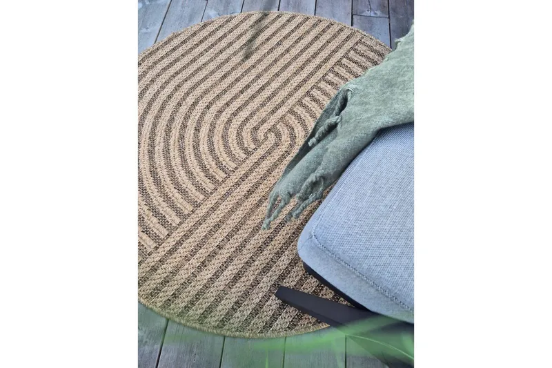 Wiltontæppe tæppe Natural Classic 160x160 cm - 160x160 cm - Tekstiler - Tæpper - Udendørs tæpper