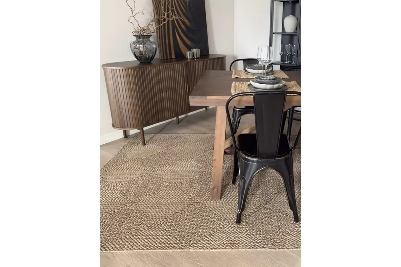 Wiltontæppe tæppe Naturlig Firkant 240x240 cm - 240x240 cm - Tekstiler - Tæpper - Udendørs tæpper