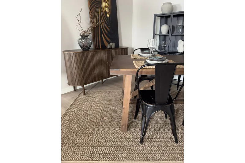 Wiltontæppe tæppe Naturlig Ramme 240x340 cm - 240x340 cm - Tekstiler - Tæpper - Udendørs tæpper