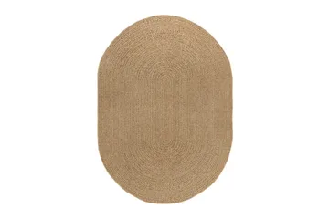 Wiltontæppe tæppe Naturlig Ramme Oval 200x290 cm - 200x290 cm - Tekstiler - Tæpper - Udendørs tæpper