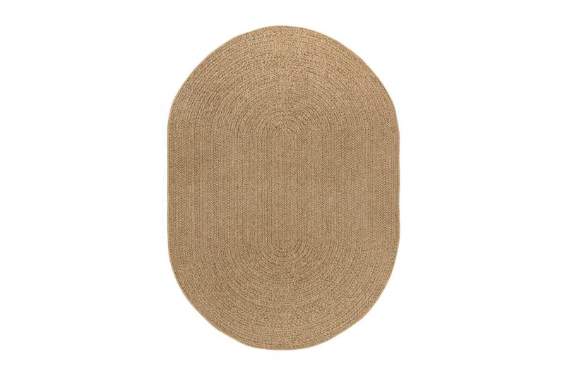 Wiltontæppe tæppe Naturlig Ramme Oval 200x290 cm - 200x290 cm - Tekstiler - Tæpper - Udendørs tæpper