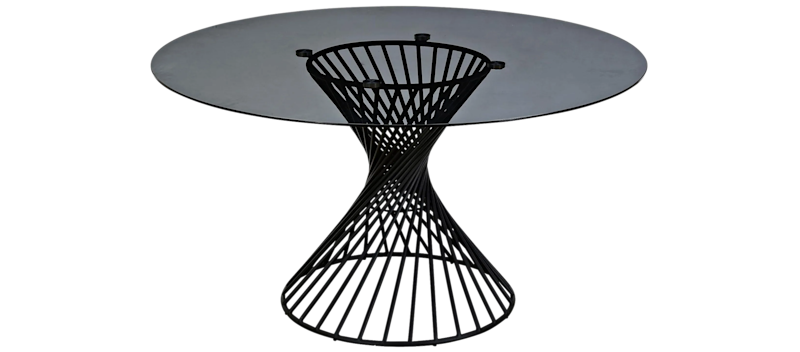 Iggy Spisebord 140 cm Rund Glas, Grå