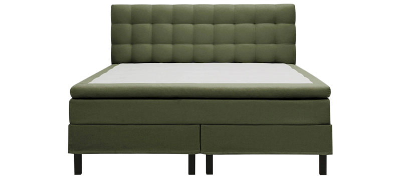 Hilton Komplet Sengpakke 160x200 cm Kontinentalseng med kvadreret sengegavl, Grøn