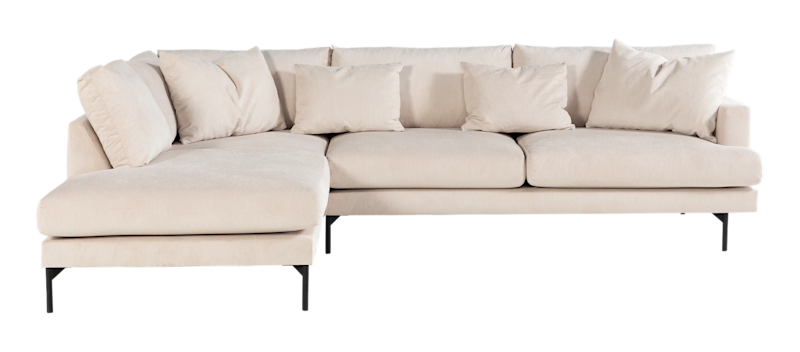Menard 4-personers Venstrevendt Dyb L-formet Chaiselongsofa i Manchester, Beige