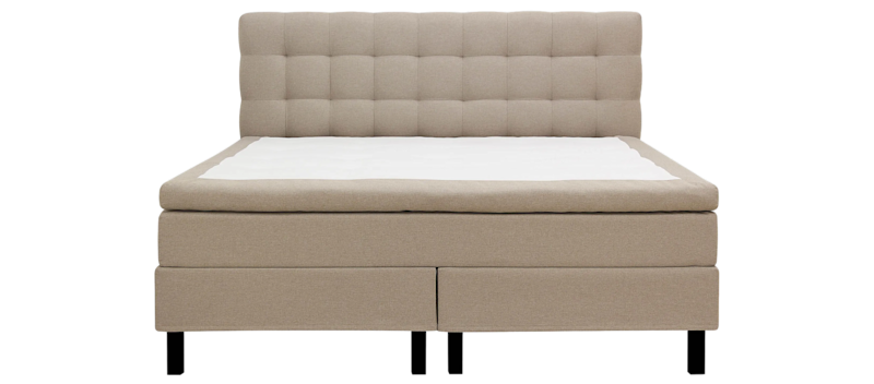 Hilton Komplet Sengpakke 180x200 cm Kontinentalseng med kvadreret sengegavl, Beige