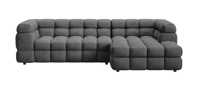 Elise 4-personers Sofa med Chaiselong Højre, Mørkegrå