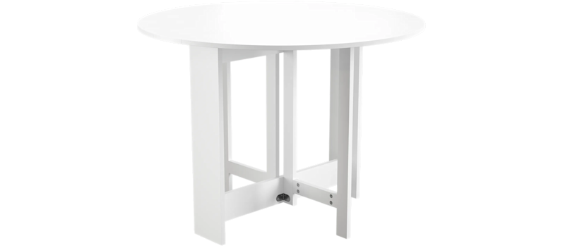Jeba Rundt Spisebord med klapper 100 cm med plads til 4 personer, Hvid