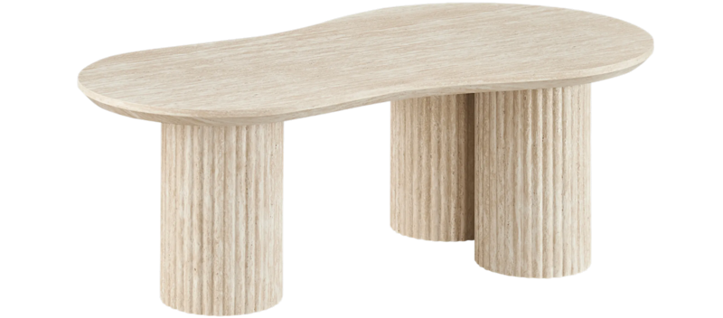 Uppveda Asymmetrisk Sofabord Travertin Udseende 130x70 cm, Beige