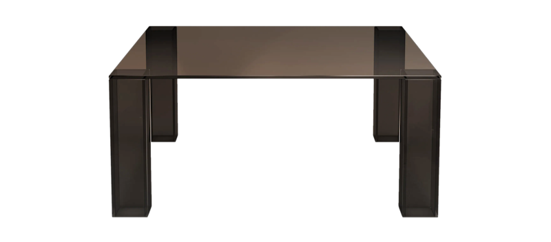 Tetsuya Kvadratisk Sofabord 90x90x30 cm i glas, Brun