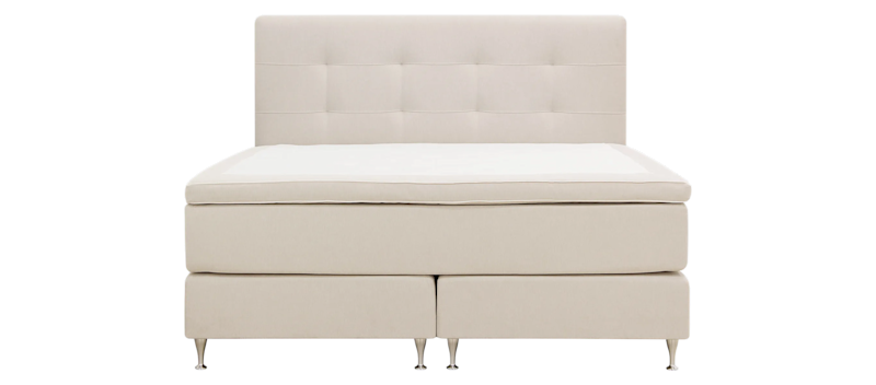 Hilton Premium Komplet Sengepakke 180x200 cm Kontinentalseng med Sengegavl, Beige Stof