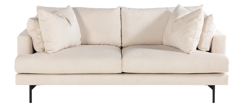 Menard 3-personers Dyb Manchestersofa, Beige