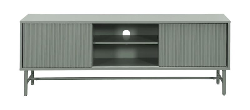 Matterhorn Smal TV-bænk med opbevaring 40 cm dyb 157 cm bred 58 cm høj, Grøn