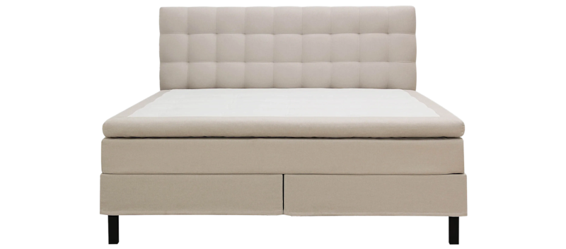 Hilton Komplet Sengpakke 160x200 cm Kontinentalseng med kvadreret sengegavl, Beige