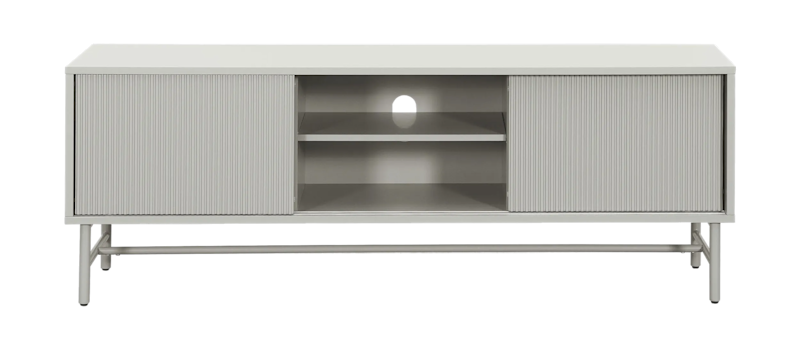 Matterhorn Smal TV-bænk med opbevaring 40 cm dyb 157 cm bred 58 cm høj, Beige