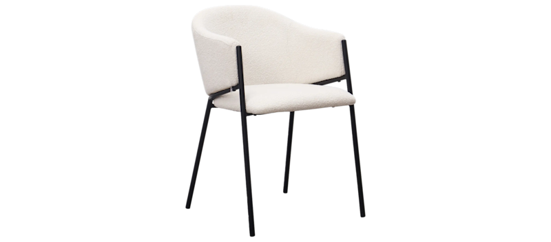 Filip Spisestol, Hvid Bouclé